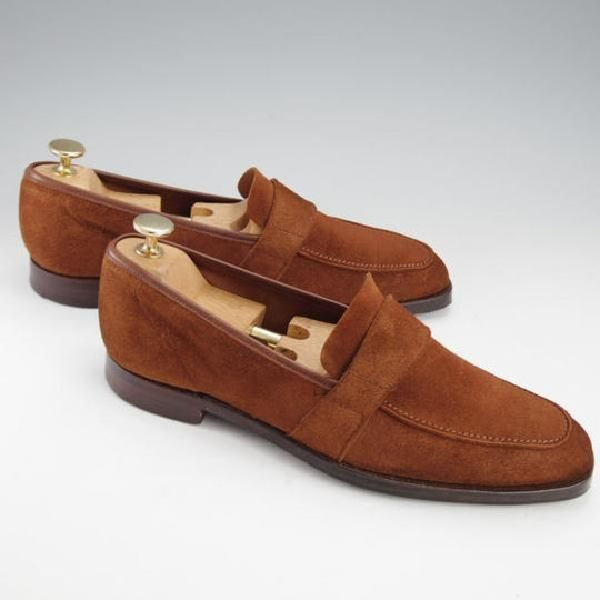 ★クロケット&ジョーンズ 6.5E【定価￥121,000-★(英)ジョージクレバリー別注/OWEN】306ラスト/ローファー/スエード/茶/Crockett&Jones★j232