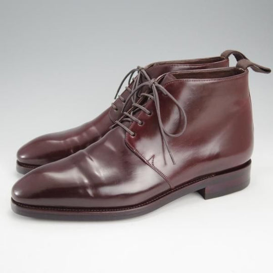 美品★(スペイン製)カルミナ SIZE 7【定価￥121,000-★コードバン仕様/チャッカブーツ/905】SIMPSONラスト/赤茶/メンズ/CARMINA★j236