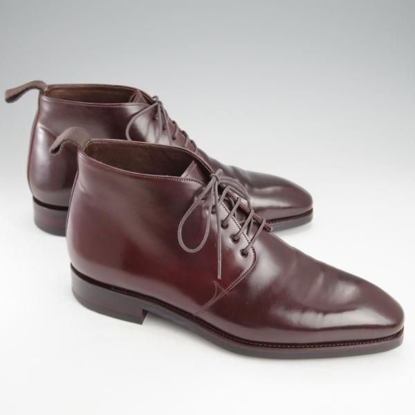 美品★(スペイン製)カルミナ SIZE 7【定価￥121,000-★コードバン仕様/チャッカブーツ/905】SIMPSONラスト/赤茶/メンズ/CARMINA★j236