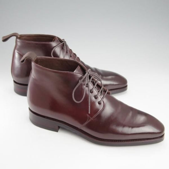 美品★(スペイン製)カルミナ SIZE 7【定価￥121,000-★コードバン仕様/チャッカブーツ/905】SIMPSONラスト/赤茶/メンズ/CARMINA★j236