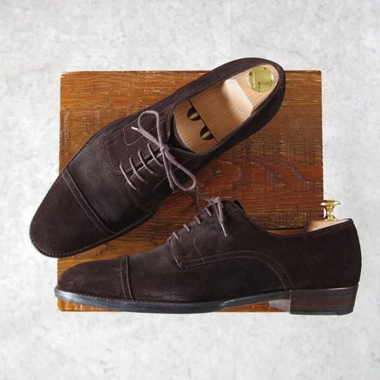 極上★ジョンロブ SIZE 40.5/UK6.5程度【貴重★エルメス別注/HERMES】JUD/H103ラスト/ストレートチップ/スエード/濃茶/JOHN LOBB★j237