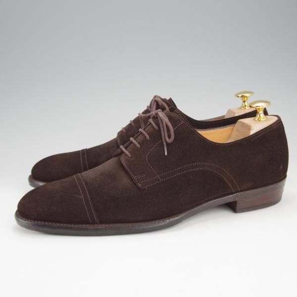 極上★ジョンロブ SIZE 40.5/UK6.5程度【貴重★エルメス別注/HERMES】JUD/H103ラスト/ストレートチップ/スエード/濃茶/JOHN LOBB★j237