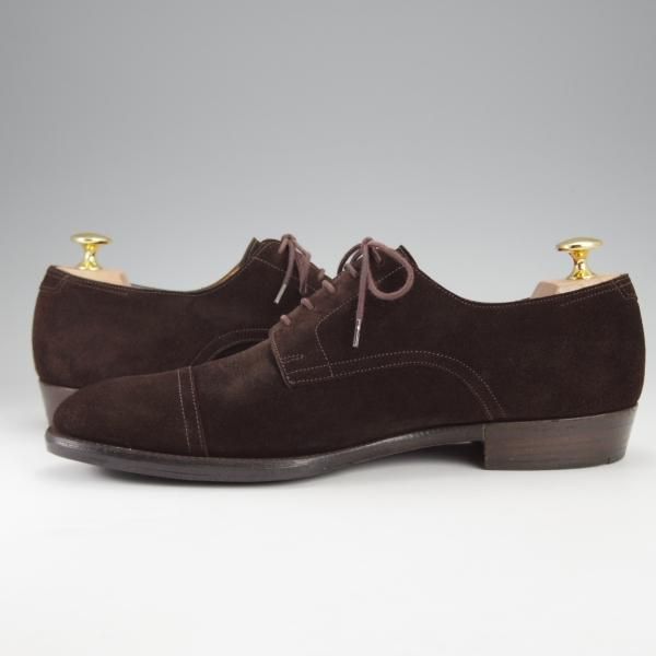 極上★ジョンロブ SIZE 40.5/UK6.5程度【貴重★エルメス別注/HERMES】JUD/H103ラスト/ストレートチップ/スエード/濃茶/JOHN LOBB★j237