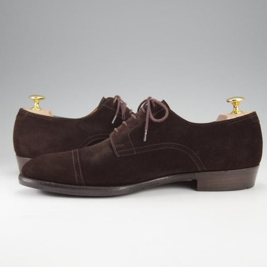 極上★ジョンロブ SIZE 40.5/UK6.5程度【貴重★エルメス別注/HERMES】JUD/H103ラスト/ストレートチップ/スエード/濃茶/JOHN LOBB★j237