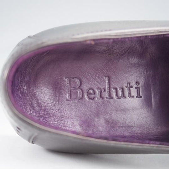 極美品★(仏)ベルルッティ SIZE 6.5【深緑〜黒系パティーヌ★タッセルローファー/ヴェネチアレザー】スリッポン/メンズ/Berluti★j244