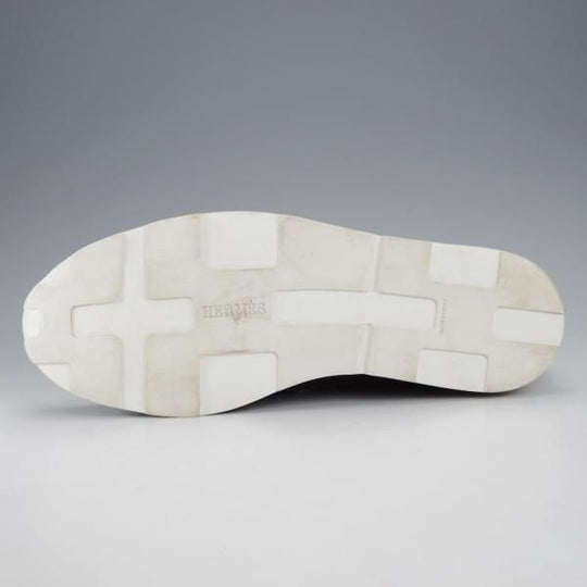 極美品★(伊製)HERMES/エルメス UK6.5程度【★ローファー/スニーカー】スリッポン/グレインレザー/濃紺/メンズ★j246