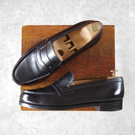 極上★J.M.ウエストン 7E【定価￥137,500-★180/コインローファー】41ラスト/ボックスカーフ/黒/メンズ/Weston/ウェストン★j248