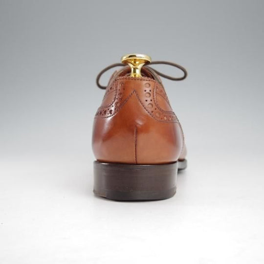 美品★エドワードグリーン 5.5E【定価￥174,900-★CANTERBURY/カンタベリー/82ラスト】クォーターブローグ/カーフ/茶/EDWARD GREEN★j250