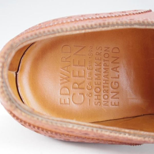 美品★エドワードグリーン 5.5E【定価￥174,900-★CANTERBURY/カンタベリー/82ラスト】クォーターブローグ/カーフ/茶/EDWARD GREEN★j250