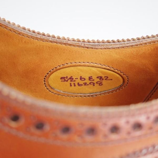 美品★エドワードグリーン 5.5E【定価￥174,900-★CANTERBURY/カンタベリー/82ラスト】クォーターブローグ/カーフ/茶/EDWARD GREEN★j250