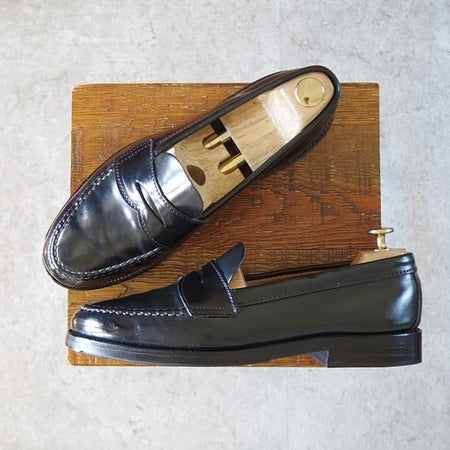 極上★オールデン 8E【貴重★コードバン/ブルックスブラザーズ別注】06602/コインローファー/黒/BROOKS BROTHERS/Alden★j274