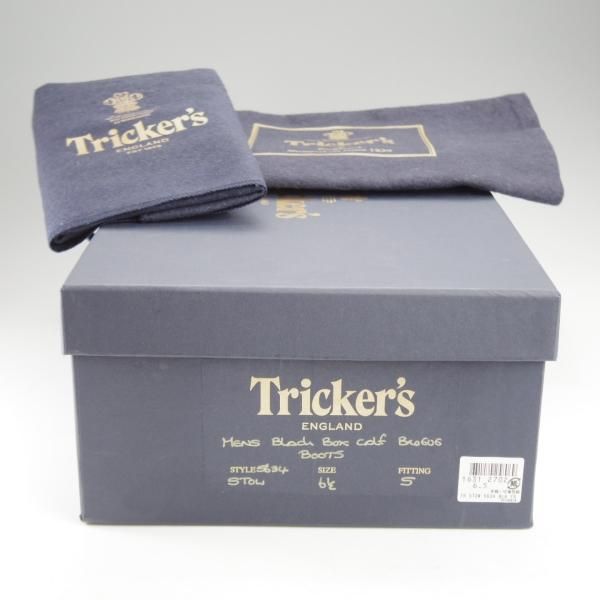 未使用★トリッカーズ SIZE 6.5【定価￥132,000-★STOW/ストウ/5634】カントリーブーツ/ボックスカーフ/黒/メンズ/Tricker's★j275