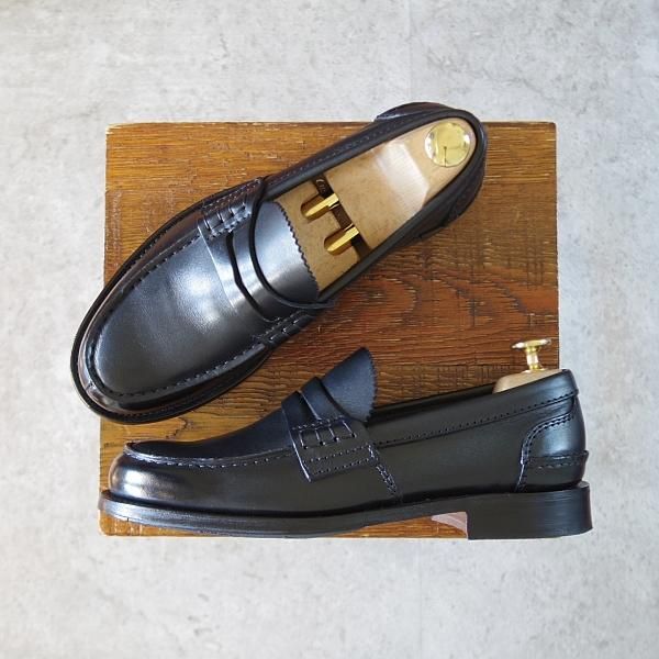 極美品★チャーチ 55F/UK5.5【定価￥157,300-★コインローファー/Pembrey】126ラスト/ビーフロール/プレステージカーフ/黒/Church's★j277