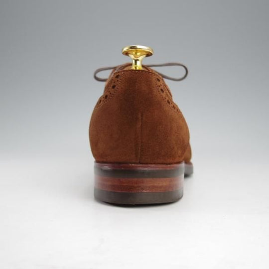 極美品★三陽山長 SIZE 6.5【モデル定価￥73,440-★琴四郎/R2010ラスト】セミブローグ/スエード/茶/KINSHIRO/SanyoYamacho★j278