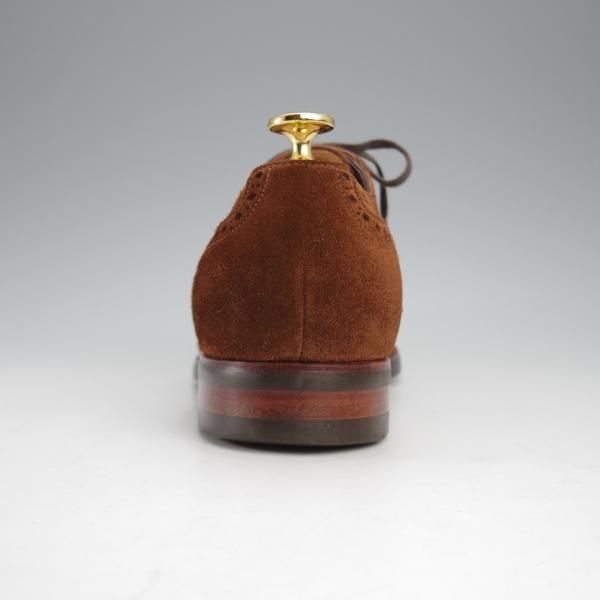 極美品★三陽山長 SIZE 6.5【モデル定価￥73,440-★琴四郎/R2010ラスト】セミブローグ/スエード/茶/KINSHIRO/SanyoYamacho★j278