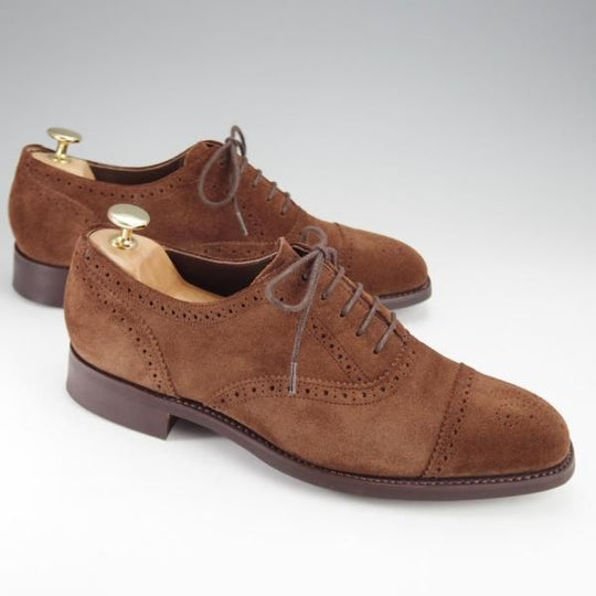 極美品★(英)BARKER/バーカー 6F【定価￥49,500-★ダイナイトソール仕様/4303FW11】セミブローグ/スエード/濃茶/メンズ★j282