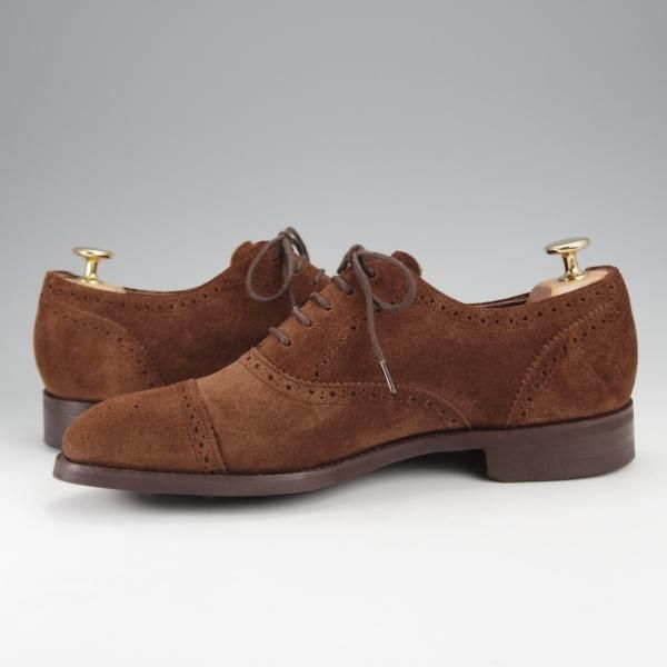 極美品★(英)BARKER/バーカー 6F【定価￥49,500-★ダイナイトソール仕様/4303FW11】セミブローグ/スエード/濃茶/メンズ★j282