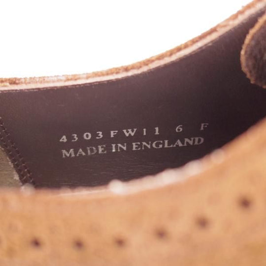 極美品★(英)BARKER/バーカー 6F【定価￥49,500-★ダイナイトソール仕様/4303FW11】セミブローグ/スエード/濃茶/メンズ★j282