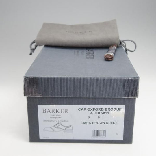 極美品★(英)BARKER/バーカー 6F【定価￥49,500-★ダイナイトソール仕様/4303FW11】セミブローグ/スエード/濃茶/メンズ★j282
