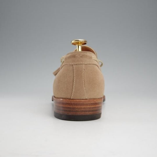 極美品★(伊)エンツォ・ボナフェ SIZE 6【定価10万円程度★BEAMS別注/リボンローファー】スエード/薄茶/ビームス/Enzo Bonafe★j290