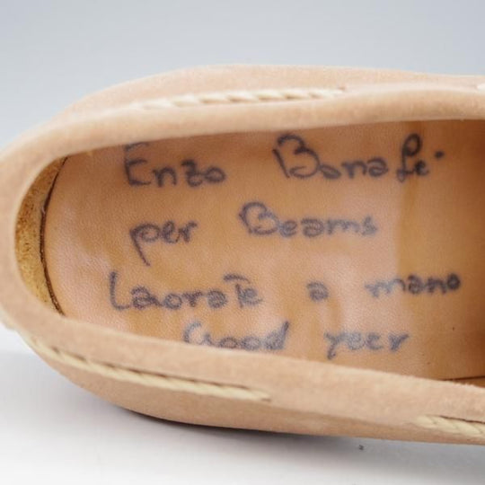 極美品★(伊)エンツォ・ボナフェ SIZE 6【定価10万円程度★BEAMS別注/リボンローファー】スエード/薄茶/ビームス/Enzo Bonafe★j290