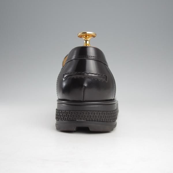 極美品★(伊製)HERMES/エルメス SIZE 40【★ローファー/黒】ポリッシュレザー/メンズ★j291