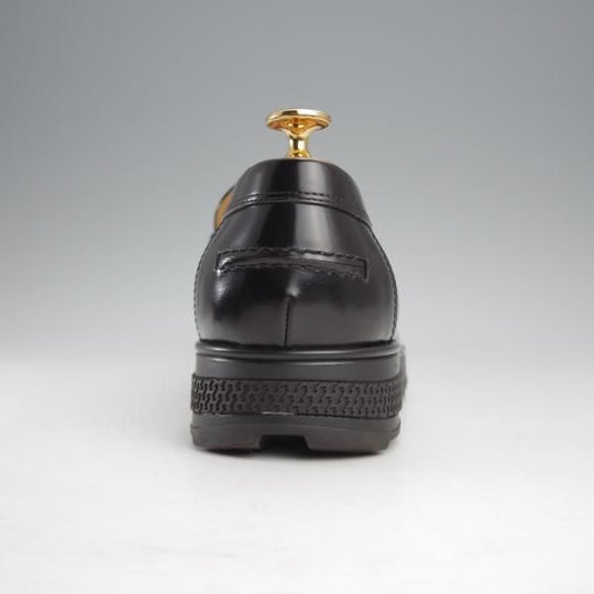 極美品★(伊製)HERMES/エルメス SIZE 40【★ローファー/黒】ポリッシュレザー/メンズ★j291