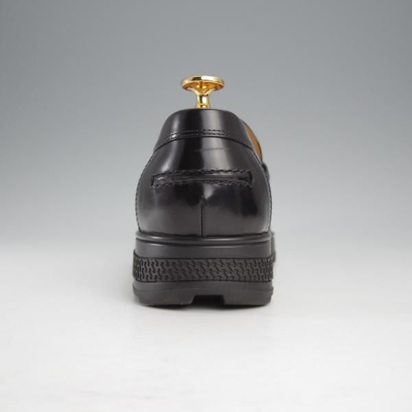 極美品★(伊製)HERMES/エルメス SIZE 40【★ローファー/黒】ポリッシュレザー/メンズ★j291