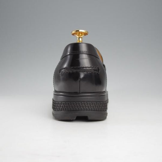 極美品★(伊製)HERMES/エルメス SIZE 40【★ローファー/黒】ポリッシュレザー/メンズ★j291