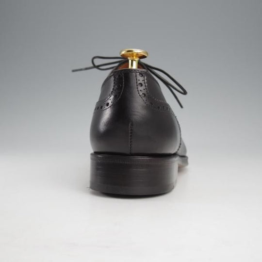 未使用★(スペイン製)YANKO/ヤンコ SIZE 7.5【★グッドイヤーウェルテッド製法/セミブローグ】14468/カーフ/黒/メンズ★j292