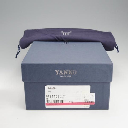 未使用★(スペイン製)YANKO/ヤンコ SIZE 7.5【★グッドイヤーウェルテッド製法/セミブローグ】14468/カーフ/黒/メンズ★j292