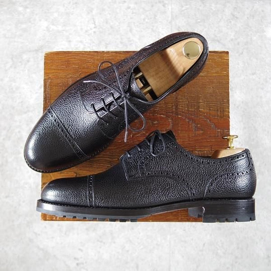 未使用★(スペイン製)YANKO/ヤンコ SIZE 7.5【定価￥57,240-★グッドイヤーウェルテッド製法/パンチドキャップトゥ】14756/黒★j293