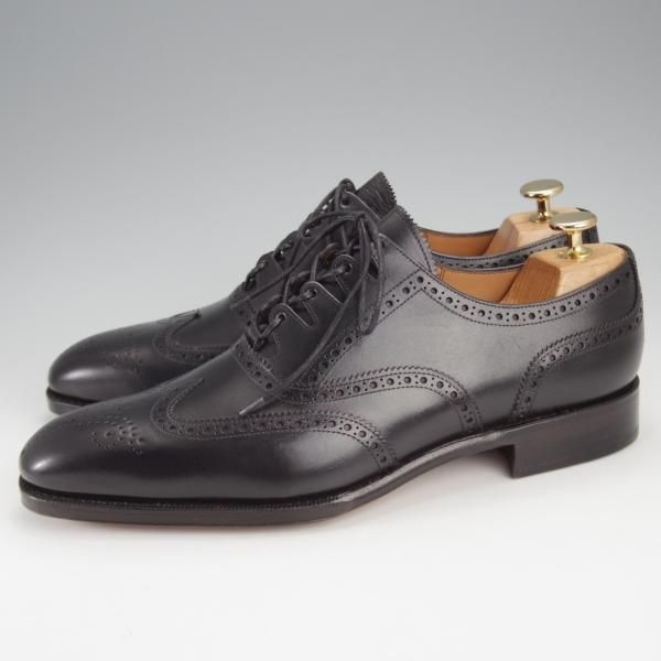 未使用★(スペイン製)YANKO/ヤンコ SIZE 7.5【★グッドイヤーウェルテッド製法/ギリーシューズ】14618/フルブローグ/カーフ/黒★j294