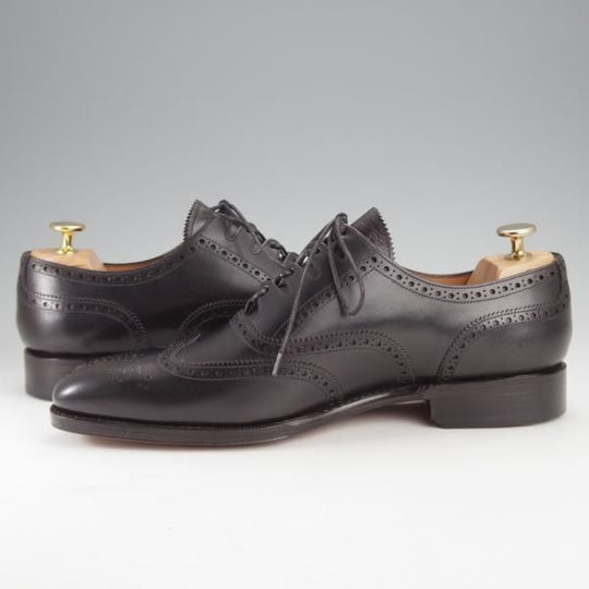 未使用★(スペイン製)YANKO/ヤンコ SIZE 7.5【★グッドイヤーウェルテッド製法/ギリーシューズ】14618/フルブローグ/カーフ/黒★j294