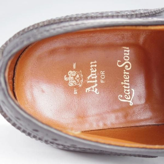 極上★オールデン 8D【コードバン仕様★(ハワイ)Leather Soul別注/5165】セミブローグ/プラザラスト/黒/レザーソウル/Alden★j297