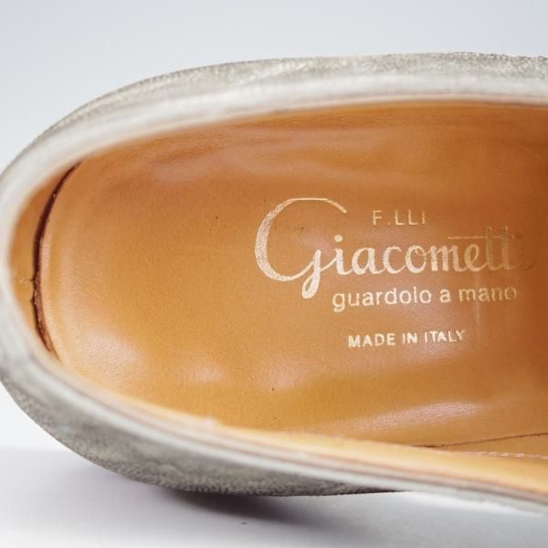 極美品★(伊)F.LLIジャコメッティ SIZE 39.5【定価￥145,800-★象革/エレファントレザー/FG353】ダブルモンク/灰/Giacometti★j300