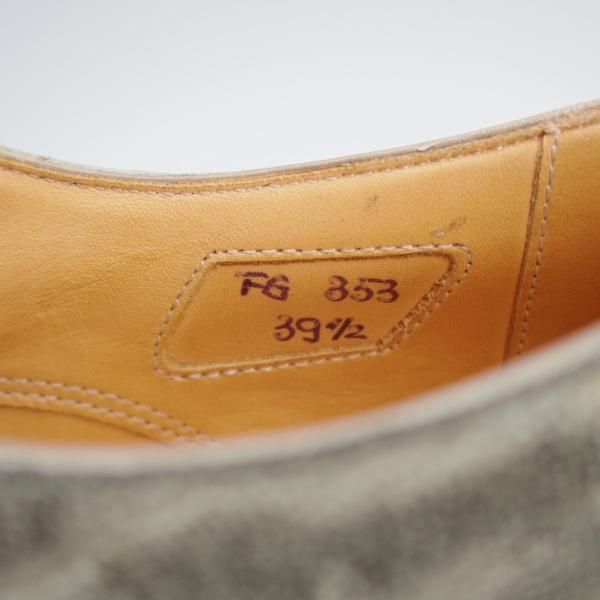 極美品★(伊)F.LLIジャコメッティ SIZE 39.5【定価￥145,800-★象革/エレファントレザー/FG353】ダブルモンク/灰/Giacometti★j300