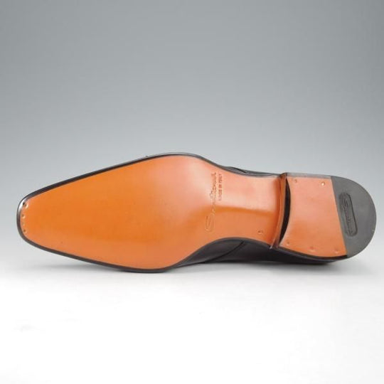 未使用★(伊)サントーニ SIZE 5【定価￥101,200-★パンチドキャップトゥ/14728】カーフ/黒/メンズ/Santoni★j311