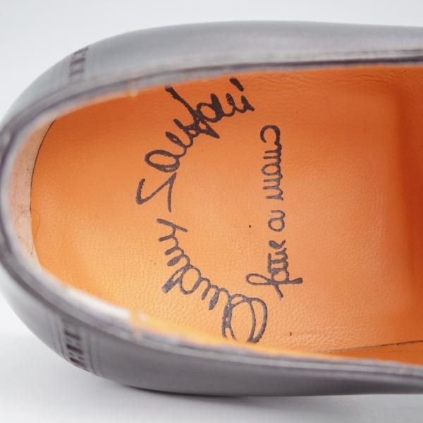 未使用★(伊)サントーニ SIZE 5【定価￥101,200-★パンチドキャップトゥ/14728】カーフ/黒/メンズ/Santoni★j311