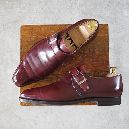 極上★クロケット&ジョーンズ 6.5E【モデル定価￥86,900-★MONKTON/348ラスト】モンクストラップ/カーフ/赤茶/Crockett&Jones★j313