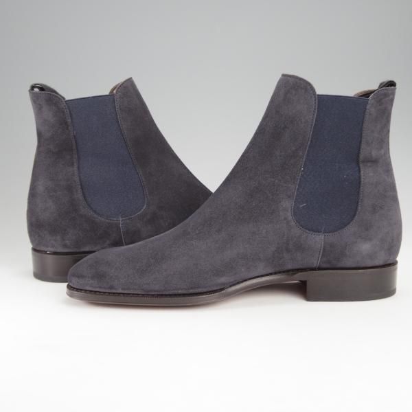 未使用★(スペイン製)CARMINA/カルミナ SIZE 6.5【定価￥80,300-★サイドゴアブーツ/80216】スエード/濃紺/メンズ★j318