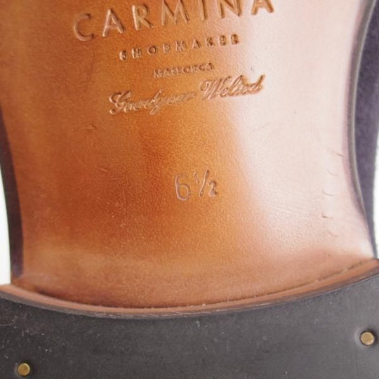 未使用★(スペイン製)CARMINA/カルミナ SIZE 6.5【定価￥80,300-★サイドゴアブーツ/80216】スエード/濃紺/メンズ★j318