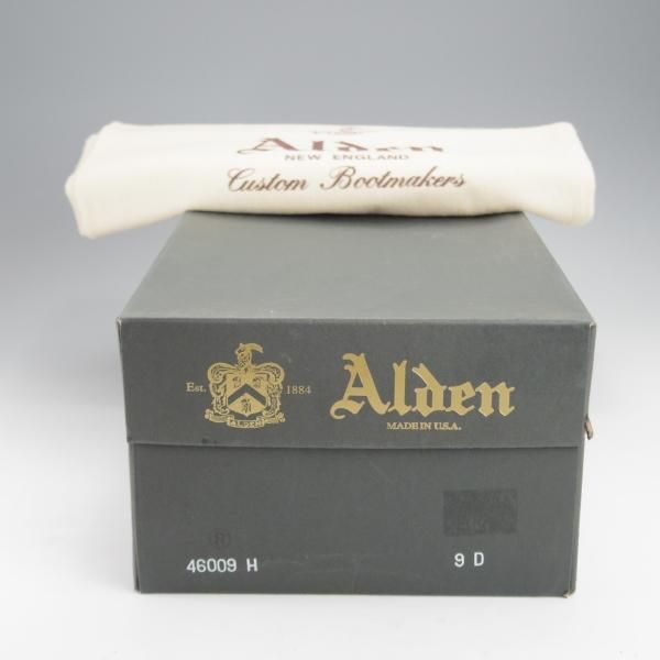 極美品★オールデン 9D【現行定価18万円程度★コードバン仕様/ミリタリーラスト】46009H/マンソンブーツ/黒/メンズ/Alden★j319