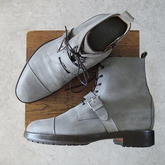 美品★(伊製)HERMES/エルメス SIZE 41【ブラックラピド製法★レースアップブーツ/バケッタ風スエード】モンクストラップ★j322