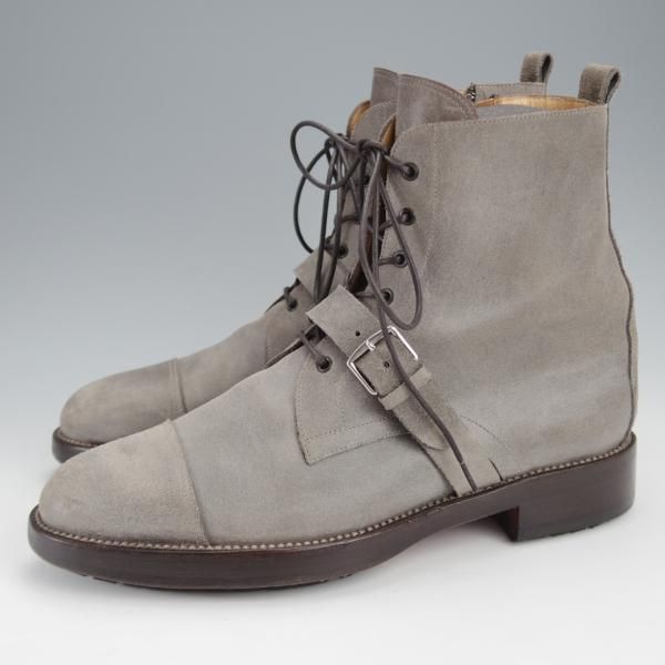 美品★(伊製)HERMES/エルメス SIZE 41【ブラックラピド製法★レースアップブーツ/バケッタ風スエード】モンクストラップ★j322