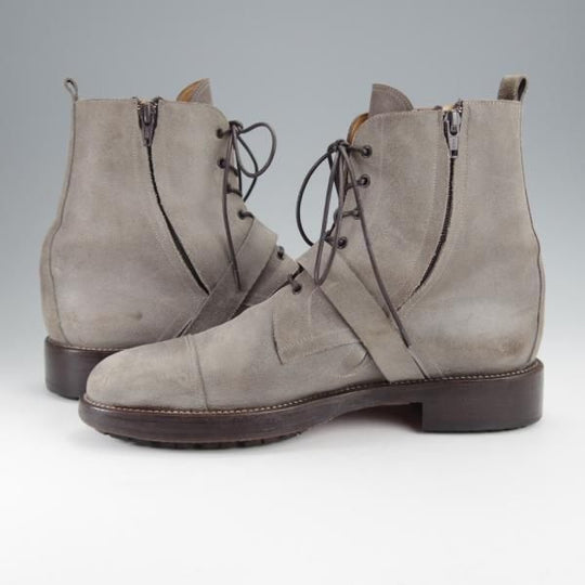 美品★(伊製)HERMES/エルメス SIZE 41【ブラックラピド製法★レースアップブーツ/バケッタ風スエード】モンクストラップ★j322