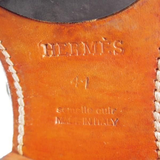 美品★(伊製)HERMES/エルメス SIZE 41【ブラックラピド製法★レースアップブーツ/バケッタ風スエード】モンクストラップ★j322