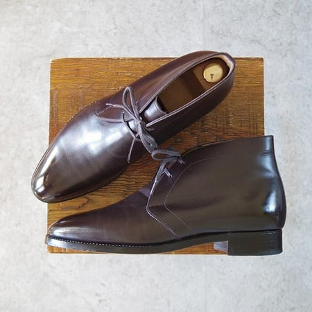 美品★(浅草)RENDO/レンド SIZE 6.5【モデル定価￥60,500-★チャッカブーツ/7706】カーフ/濃茶/メンズ/★j323