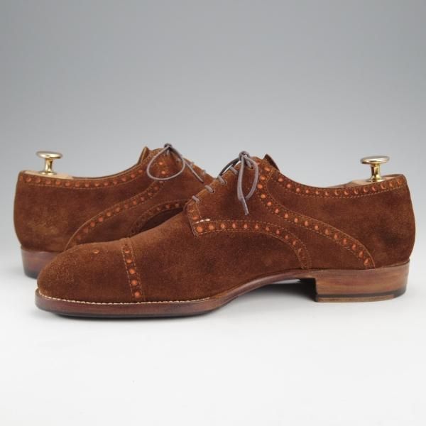 極上★(東欧)サンクリスピン SIZE 6.5【貴重★ハンドソーンウェルテッド製法/トレーディングポスト別注】セミブローグ/スエード/茶★j326