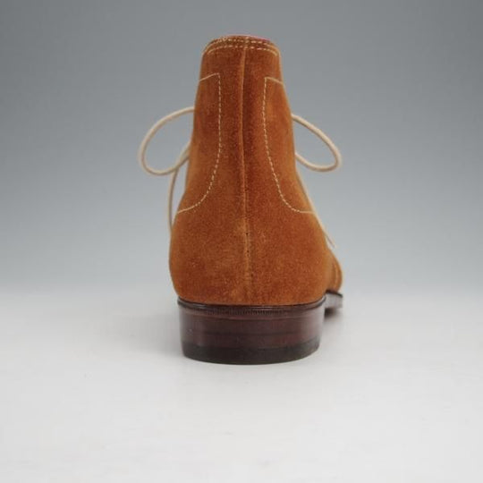 未使用★クロケット&ジョーンズ UK6程度【オーダー価格5000ユーロ(72万円程度)★パリ店のビスポーク品】チャッカブーツ/茶★j328